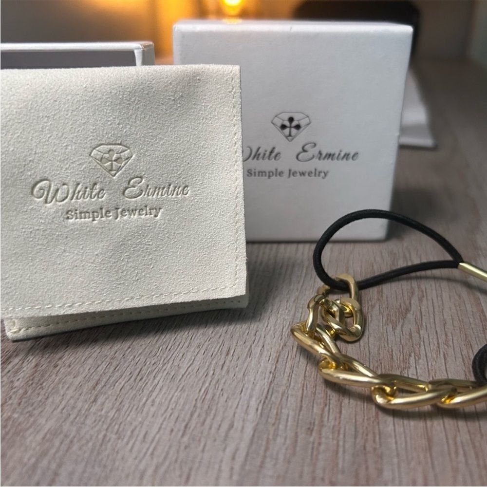 White Ermine Gold Chain Bracelet conversations as a chic hair tie